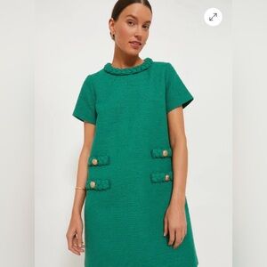 Tuckernuck Green Kids Dress with Gold Button Details